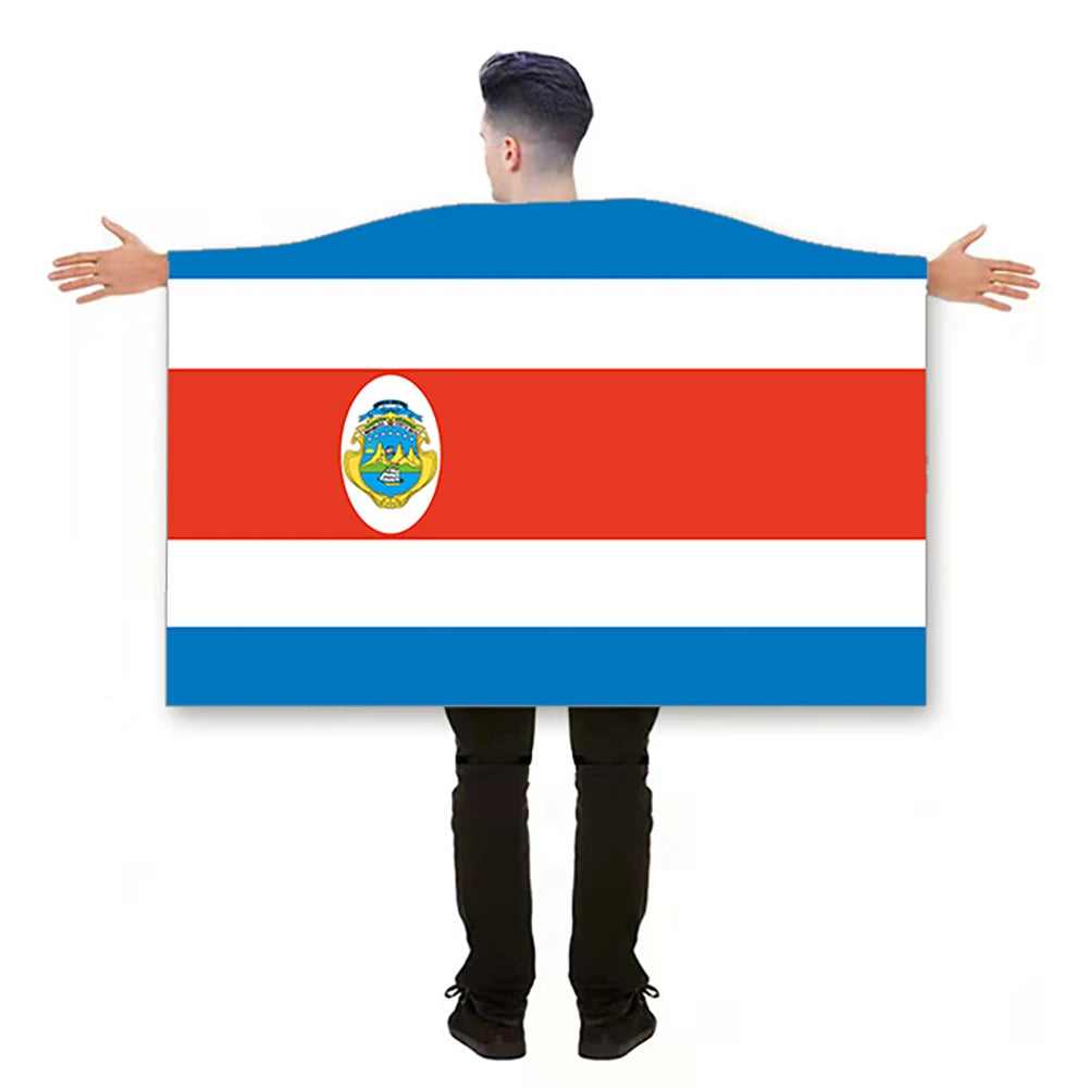 Wholesale 100% Polyester Double-Sided Costa Rica Cape Flag with Custom Logo Promotional Factory Product