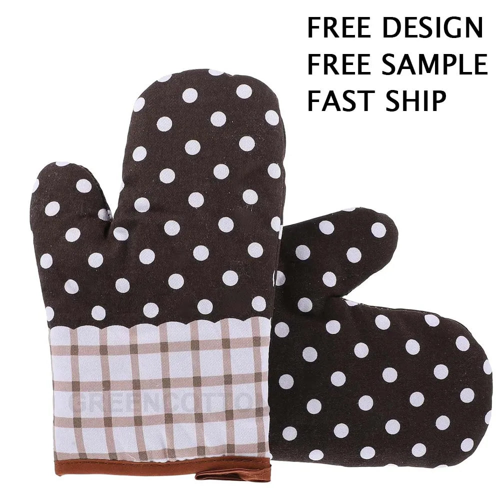Custom Logo Thickened Heat-resistant Gloves Oven Baking Gloves Microwave Gloves Kitchen Heat-resistant Gloves
