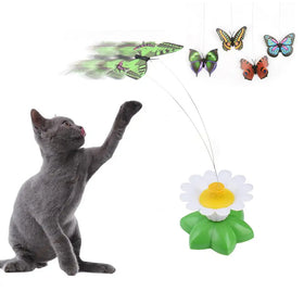 Electric Rotating Colorful Butterfly Bird Cat Dog Interactive Automatic Electron Toy Funny Intelligence Training