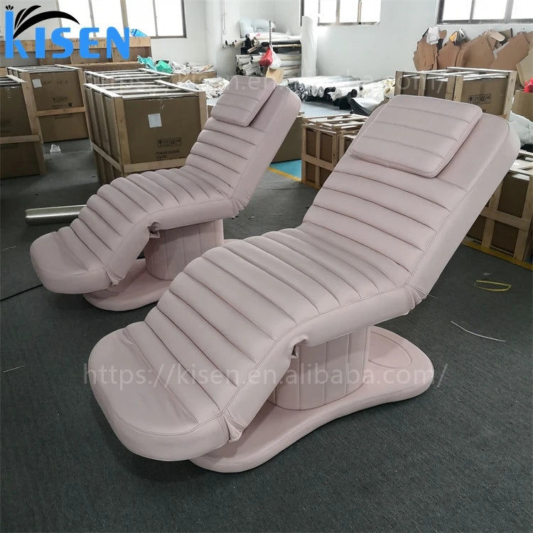 Kisen Facial Massage with Face Hole De Professional Electric Eyelash Facial SPA Cosmetic White Beauty Salon Bed Custom Colors