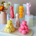 Three-dimensional Kitten Plaster Ornament Silicone Mould Cute Cat Crafts Aromatherapy Candle Mold