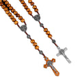 Unisex 10mm Wood Bead Woven Necklace Madonna Pendant for Women and Men Fashionable Jewelry Necklaces