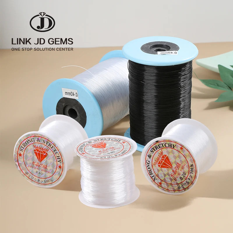 JD GEMS Wholesale Jewelry Making Thread Non-Elastic Decoration Line Braided Round Wire Transparent Crystal Plastic Cord