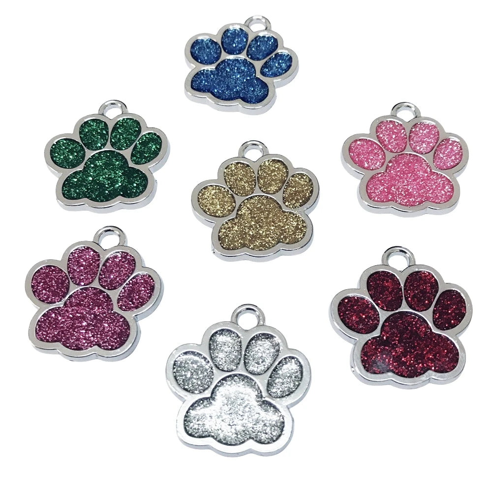 Ready to Ship Custom Metal Aluminium Glitter Bling Silver Sublimation Pet Id Dog Tag