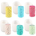 HY 3D Relief Flower Candle Molds Silicone Pillar Butterfly Flower Wave Shape Scented Candle Molds