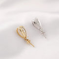 Simple Style Gold Jewelry Pendant Pearl Bail with Real Diamonds Setting