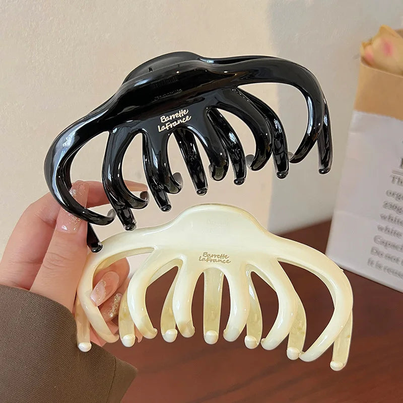 Advanced Sense Shark Clip Elegant Large Pumpkin Hair Claw Custom Wholesale China Made Acrylic Girls Hair Claws Hot Sale Plastic MegaBDM