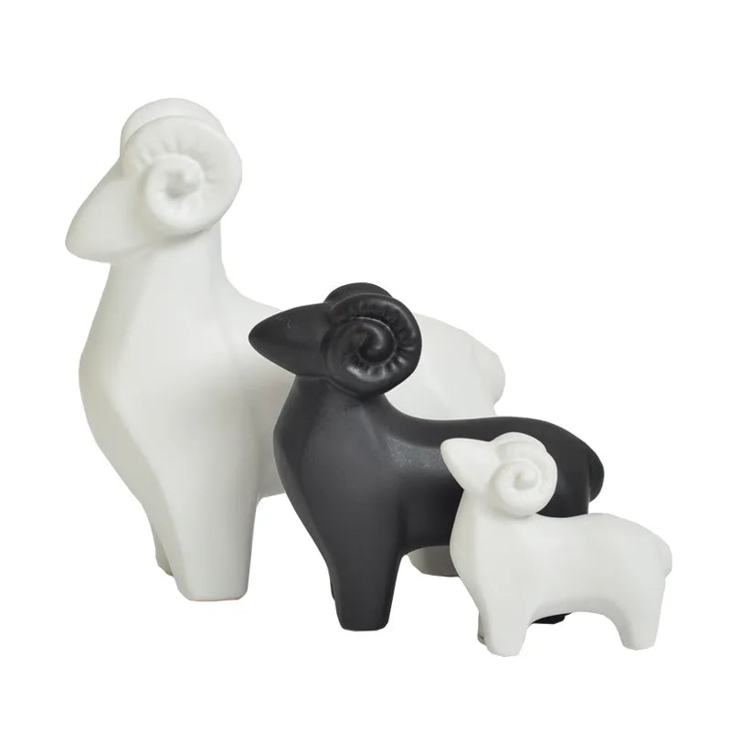 Modern Home Decor Eco-Friendly Sheep Shape Nordic Animals Ceramic Decorations for Graduation & Retirement