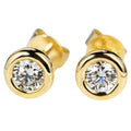 Buffing Style Earings Classical  Round Stud Earrings 18k Gold Lab Round Diamond Daily Life Earrings for Women Girl