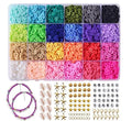Zenper 6mm Premium Rondelle Heishi Polymer Clay Bead Set Rainbow Flat Spacer Beads Jewelry Making Necklace Earring DIY Craft