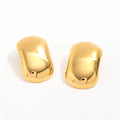 JOOLIM High-End Stainless Steel Croissant Stud Earrings 18K Gold Plated Shiny Polished with Big Cambered Surface for Anniversary