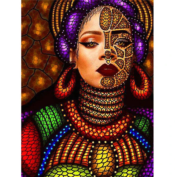 LS Hot DIY 5D Full Diamond Mosaic Kit African Beauty Girl Portrait Hot Canvas Printed for Adults
