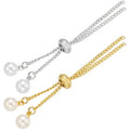 Gold Silver Color Brass & Cubic Zircon Fashionable Extended Extension Tail Pearl Chain for Bracelet