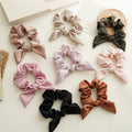 New Simple Bow Tie Hair Hoop Cute Ear Ponytail Holder Knotted Hair Bands Elastic Hair Scrunchies Wholesale