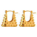 New Simple Style Personalized Minority Earrings Titanium Steel 18K Gold Plating Geometric Bag Earrings Jewelry for Women Gift