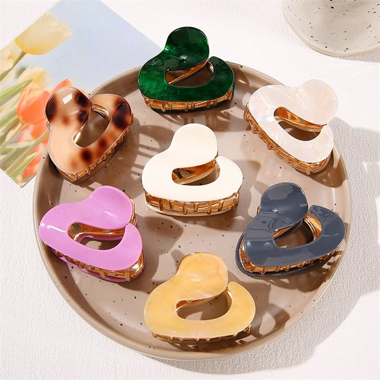 Fashion High End Hair Clip Women Girl Unique Shape Hollowed Irregular Circle Hair Claw Clip 6cm Acetate Ponytail Hair Clutchers