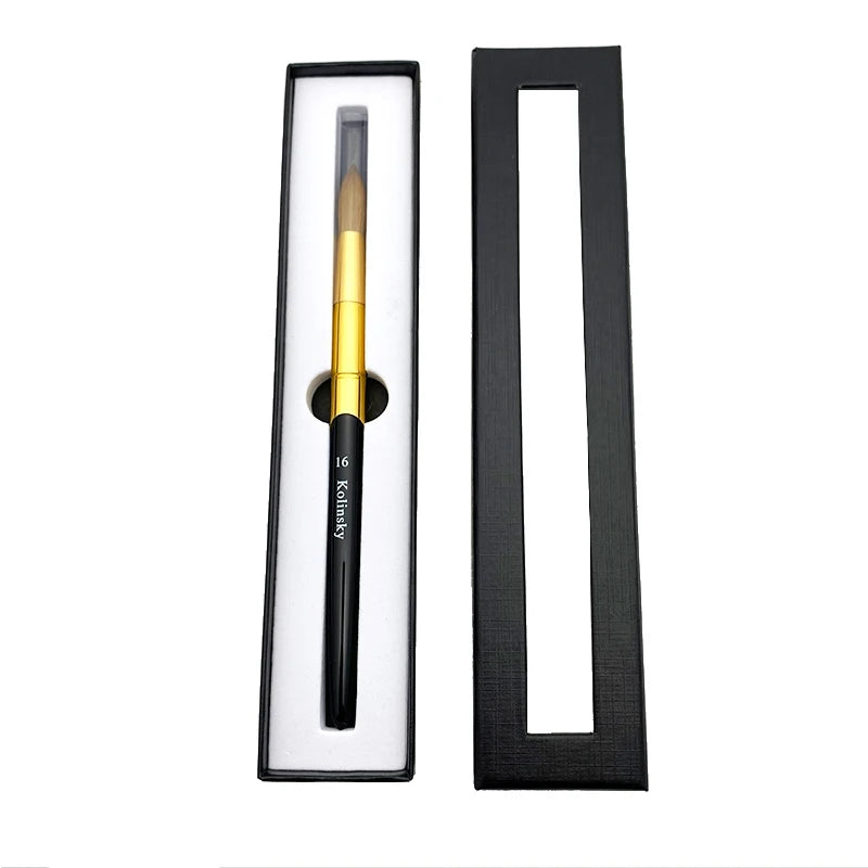 100 Pure Germany Kolinsky Acrylic Nail Brush Gift Case Custom Logo 16# Nail Acrylic Brushes