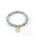 Wholesale Natural Crystals Healings Stone Energy Gemstone Quartz 7 Chakra Aquamarine Beaded Bracelet Crystal  for Sale