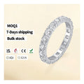 Free Design 925 Sterling Silver Platinum Plated 0.1 Ct Eternity Moissanite Diamond Band Rings Wedding Fine Jewelry for Women