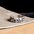 925 Sterling Silver Vintage Skull Ring for Men Adjustable Size Punk Rock Hip Hop Style Jewelry
