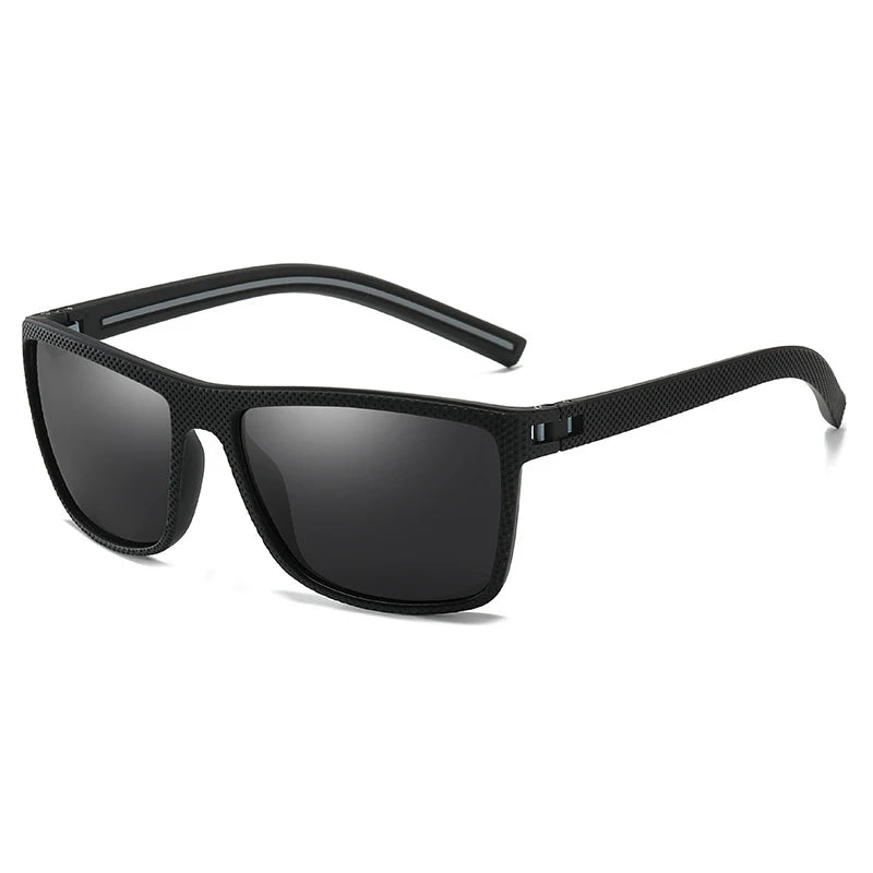 2023 New Style Custom Logo Cycling Polarized Sports Sunglasses for Men Square Frame in Silver Gray Tea with Tac Lenses