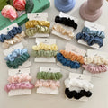 Hot Sale INS Fashion Cute Candy Color Hair Scrunchies Pack Elastic Satin Hair Ties 2pc/set for Women Girls