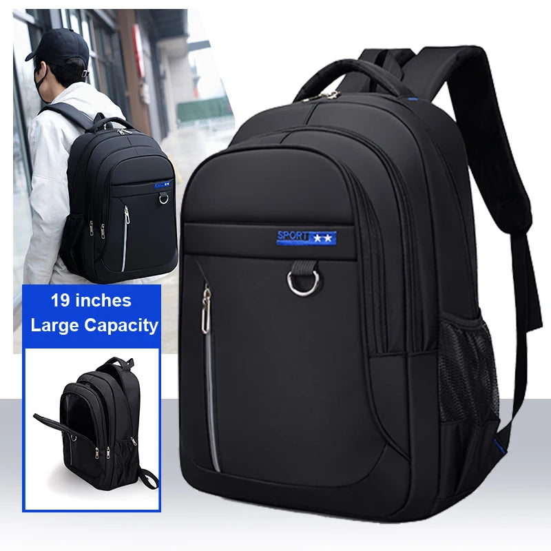 OMASKA Large Size Student Laptop Bags Mochila Escolar Waterproof Nylon Unisex 19inch Laptop Backpack Travel Backpack School Bags