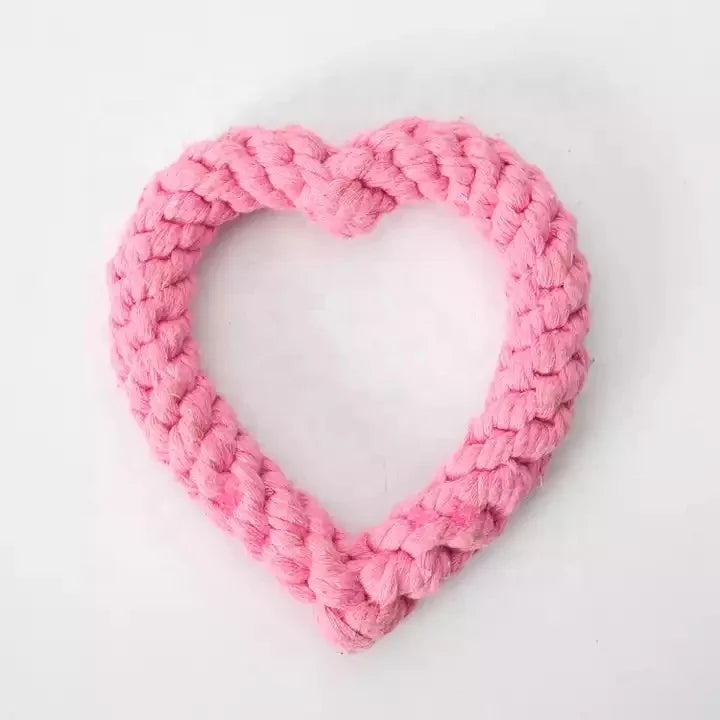 Customized Pet Holiday Toy Dog Rope Toys Heart Dog Rope Chew Toy  for Valentine's Day