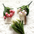 Wholesale 9 Heads Silk Tulip bunch Artificial Flowers Tulip Bouquet for Wedding Bridal Bouquet