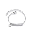 Personalized Customized Engraved Diy Custom Name Bracelet Stainless Steel Bar Bracelet