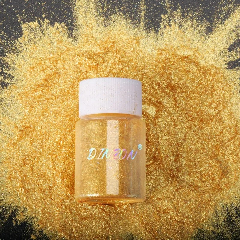 Custom Logo Metallic Cosmetic Glitter Powder Shimmer Eye Shadow DINZON Private Label Golden Silver Glitters for Long Lasting