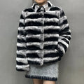 Ready to Ship Winter Thick Warm Chinchilla Fur Coat Luxury Real Rex Rabbit Fur Coat for Women