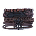 Wholesale Vintage Jewelry Beaded Bracelet Personality Arrow Leather Bracelets Rudder Bangle