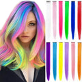 Synthetic Ombre Straight Hair Extensions One Piece Clip in Hair Extensions for Women Girl With Clip Hair