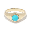 Gemnel 925 Silver Trendy Jewelry 18k Gold Vermeil Birthstone Signet Turquoise Band Rings