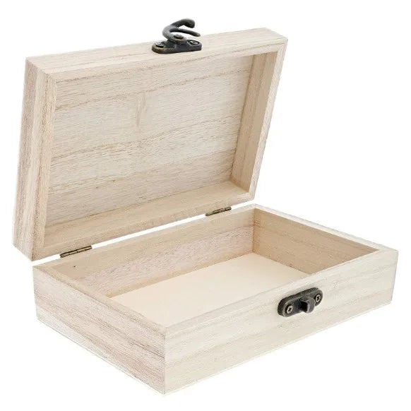 Unfinished Paulownia Wooden Craft Box Rectangle Cheap Kids' Wooden Christmas Keepsake Storage Jewelry Display Box