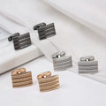 Hot Sale Men's Rectangular Alloy Cufflinks in Gold Silver Black-Fashionable Accessories for Weddings and Gifts