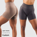 Wholesale Seamless Jacquard Yoga Shorts Scrunched Hip Lifting Biker Running Workout Shorts Abdominal Fit Custom Logo Gym Shorts
