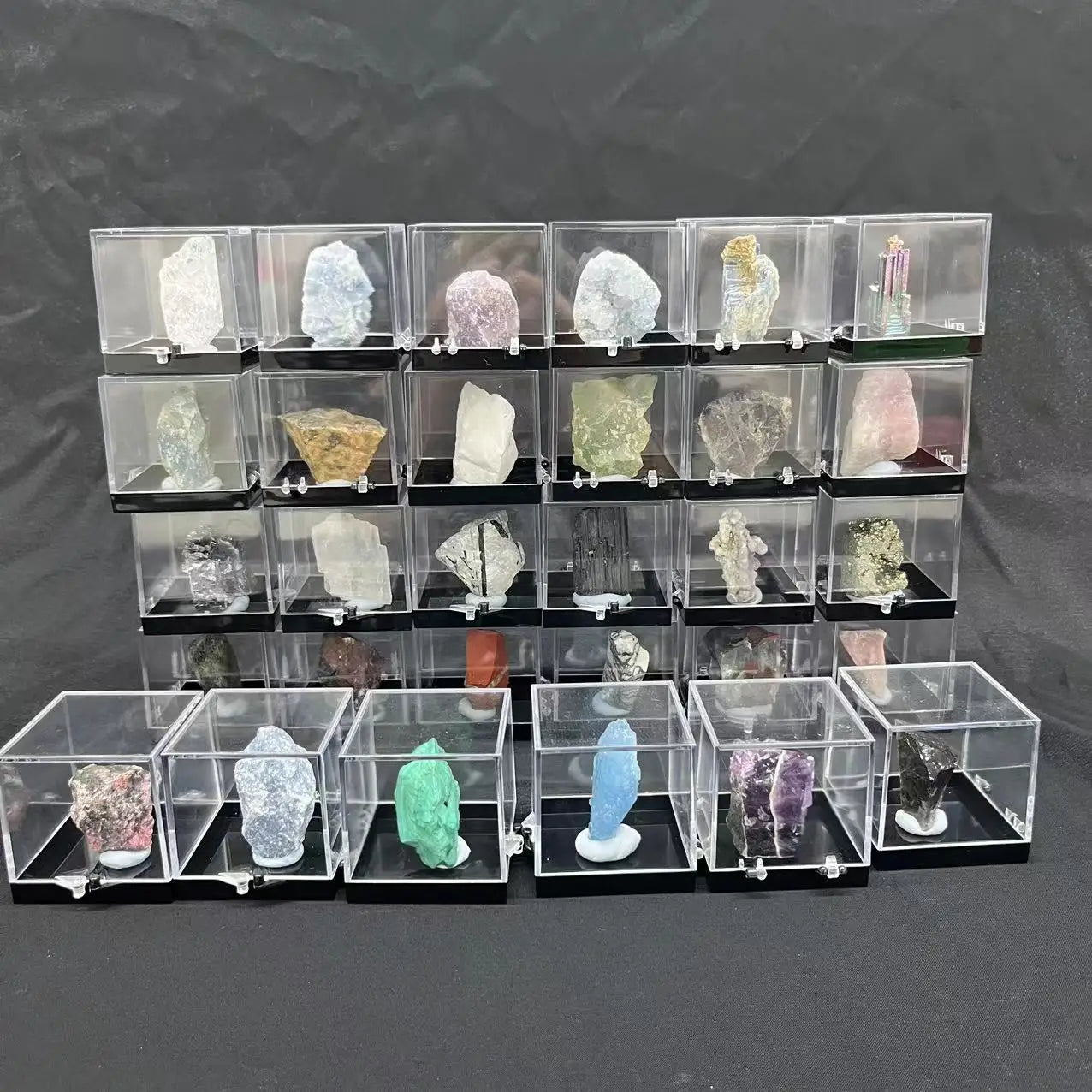 Natural Crystal Rough Stone Box Collectible Reiki Raw Stone Home Office Decoration