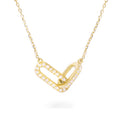 Gemnel Delicate 925 Sterling Silver 18k Yellow Gold Vermeil Linked up Diamond Necklace