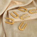 Fashionable Commuter Jewelry Geometric Twisted Earrings Waterproof Stainless Steel Gold Plated U-shaped Hoop Earrings Pendientes