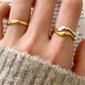 SP Wholesale Ring Jewelry Simple Design S925 Sterling Silver Adjustable Wave Rings for Women