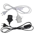 EU/US Plug 1.8m Power Cord Cables E27 Full Teeth Lamp Base Holder With Switch Electric Power Wire for Pendant Fixture Hang Lamp