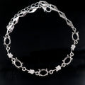 Sterling Silver 5*7mm Semi Mount Bracelet Blank Empty Support Mountain Setting S925 Base Holder Without Stone for DIY Inlay