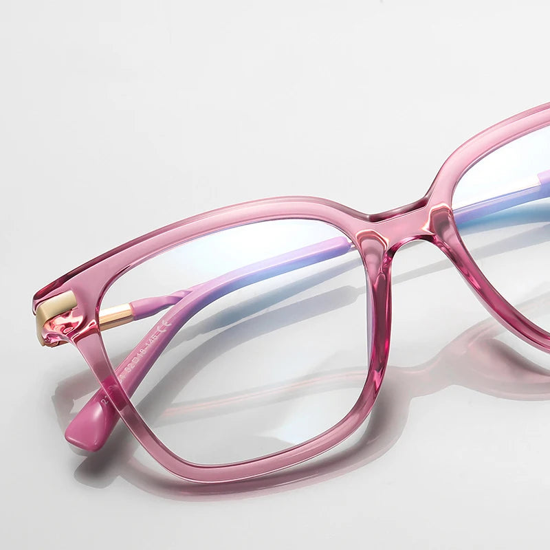 2129 Trending Women Transparent Square Blue Light Blocking Glasses Gaming Tr90 Anti Ray Eyeglasses Fashion Clear Eyewear
