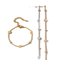 Hot Selling Stainless Steel Charms Link Chain Bracelet with Extension 18 K Gold Plated Zircon Charms Bracelet Jewelry for Women