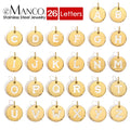 EManco Bulk Stainless Steel Gold Alphabet Capital  Arabic A-Z  Letters Metal  Initials Pendant Charm  for Jewelry Making