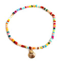 Bohemian Seed Glass Bead Beach Shell Pendant Ankle Bracelet GAB004