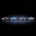 Classic 1ct Six-claw Moissanite Ring S925 Silver Proposal Diamond Ring Valentine's Day Gift Adjustable Wedding Band for Women