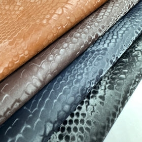 Customized Synthetic Leather Fabric Python Snake Texture 4 Way Stretch Brushed Pu Leather Fabric for Women's Leggings Material